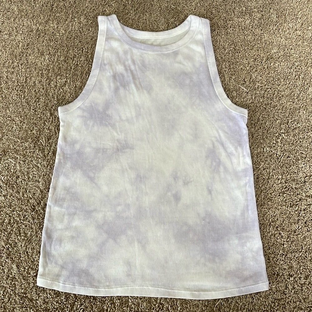 A New Day white w/ purple tie dye tank top